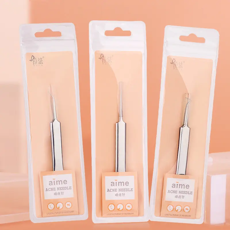 Stainless Steel Acne Extractor with Curved & Straight Tips - Image 4