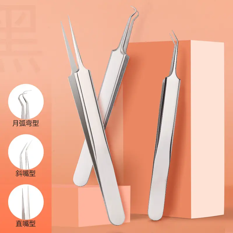 Stainless Steel Acne Extractor with Curved & Straight Tips - Image 5