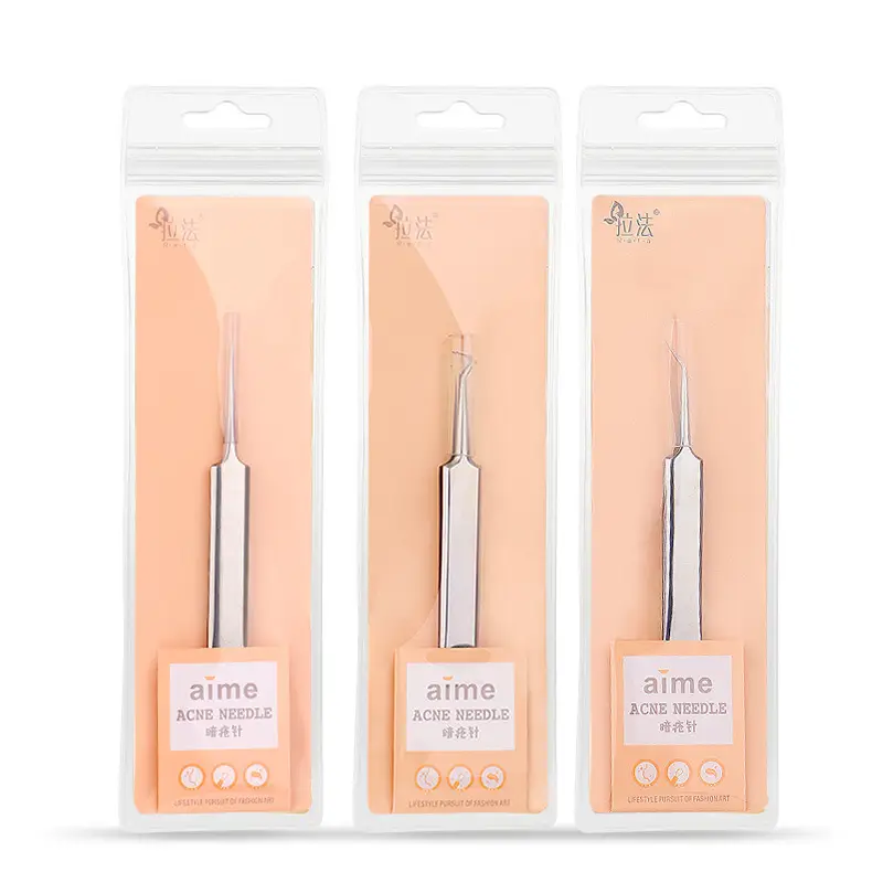 Stainless Steel Acne Extractor with Curved & Straight Tips - Image 7