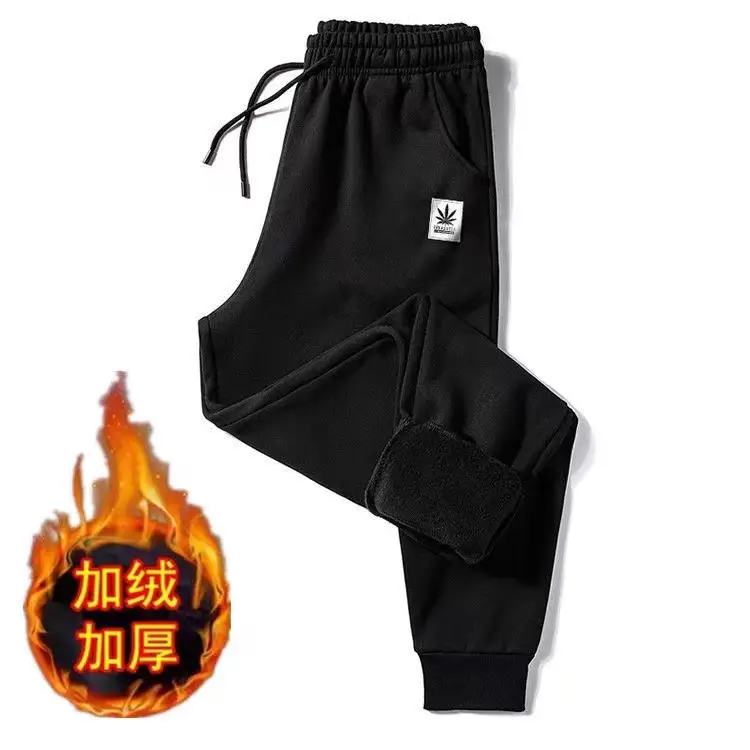 Men's Black Fleece Lined Winter Pants Warm Casual - Image 9