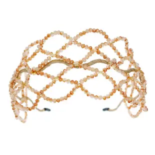 Vintage Gold Beaded Hairband Green Korea — feature 11