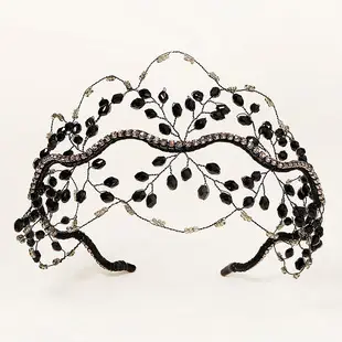 Vintage Gold Beaded Hairband Green Korea — feature 15