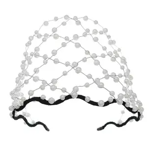 Vintage Gold Beaded Hairband Green Korea — feature 7