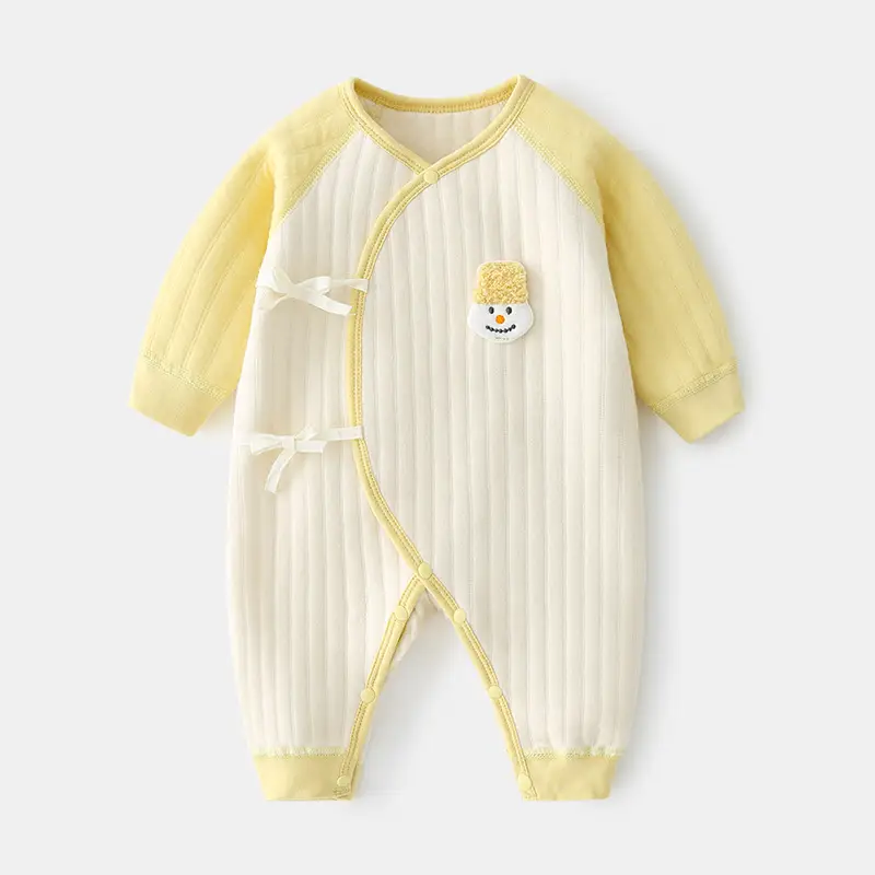 Newborn Baby Warm Jump Suit Cream Blue Winter Warmth - Image 6