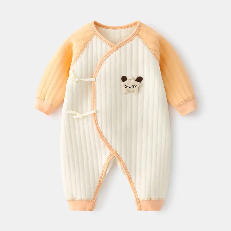 Newborn Baby Warm Jump Suit Cream Blue Winter Warmth - Image 7
