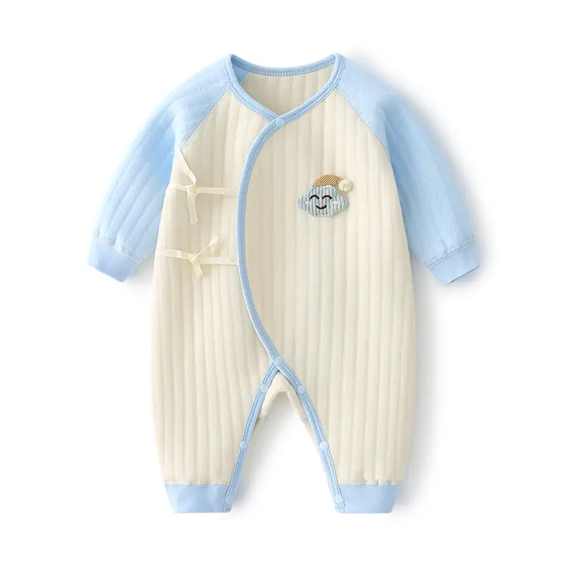 Newborn Baby Warm Jump Suit Cream Blue Winter Warmth - Image 8