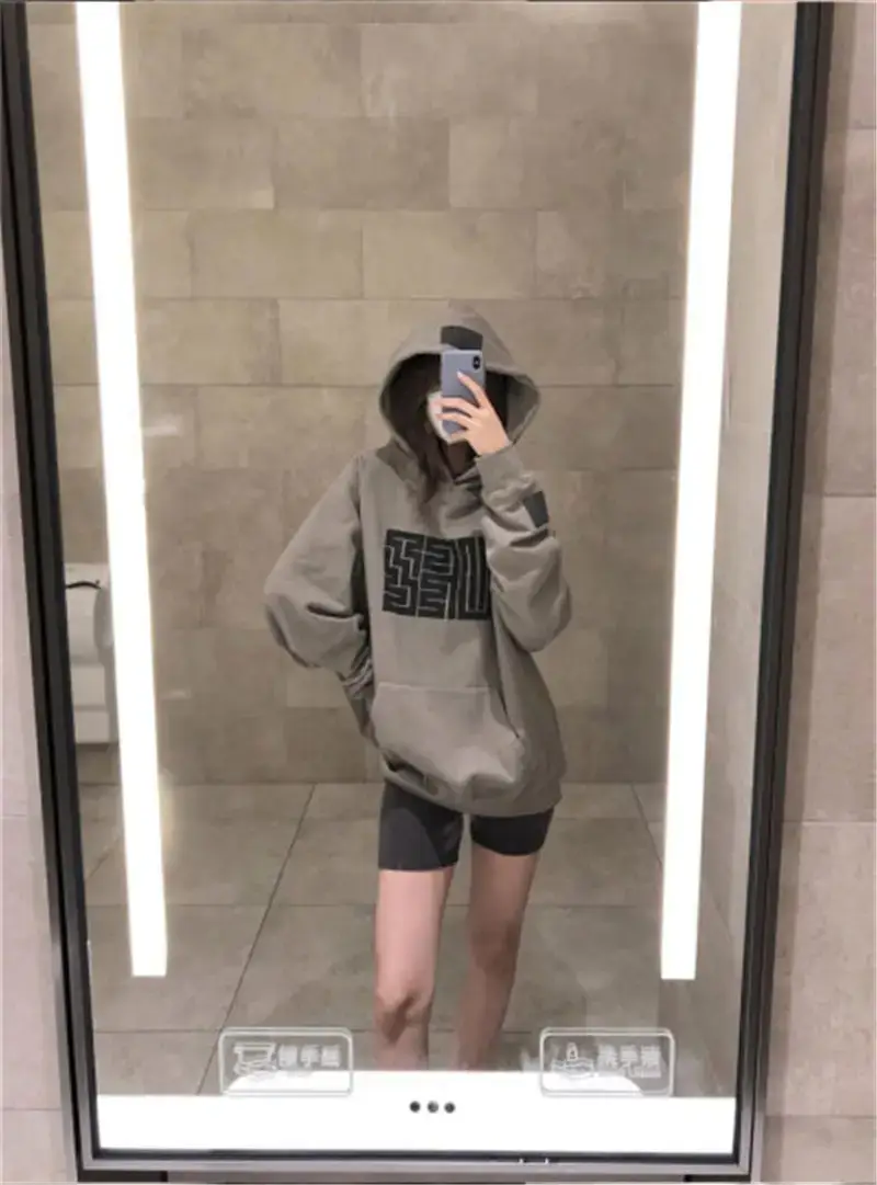 Women Retro Fleece Hoodie Brown 2025 Winter — feature 3