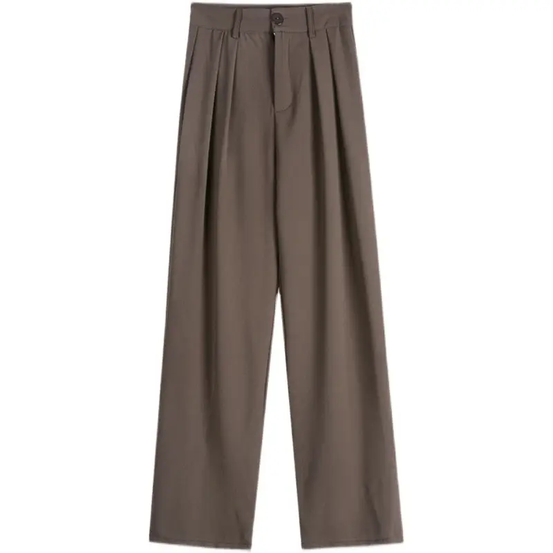 Women Elastic High Waist Black Pants Loose Wide Leg Straight Draping - Image 10