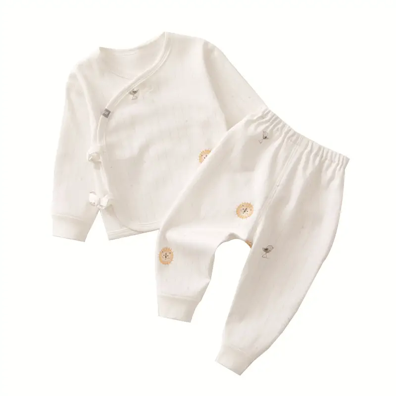 Newborn Pajamas Set White Cotton Autumn Baby Clothes
