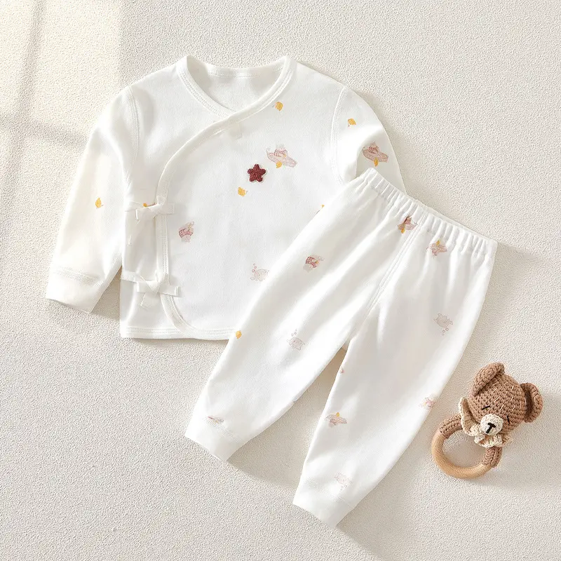 Newborn Pajamas Set White Cotton Autumn Baby Clothes