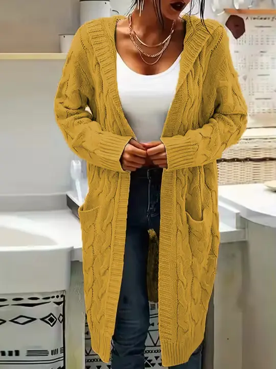 Women's Grey Thick Needle Sweater Cardigan Jacket Large — feature 33