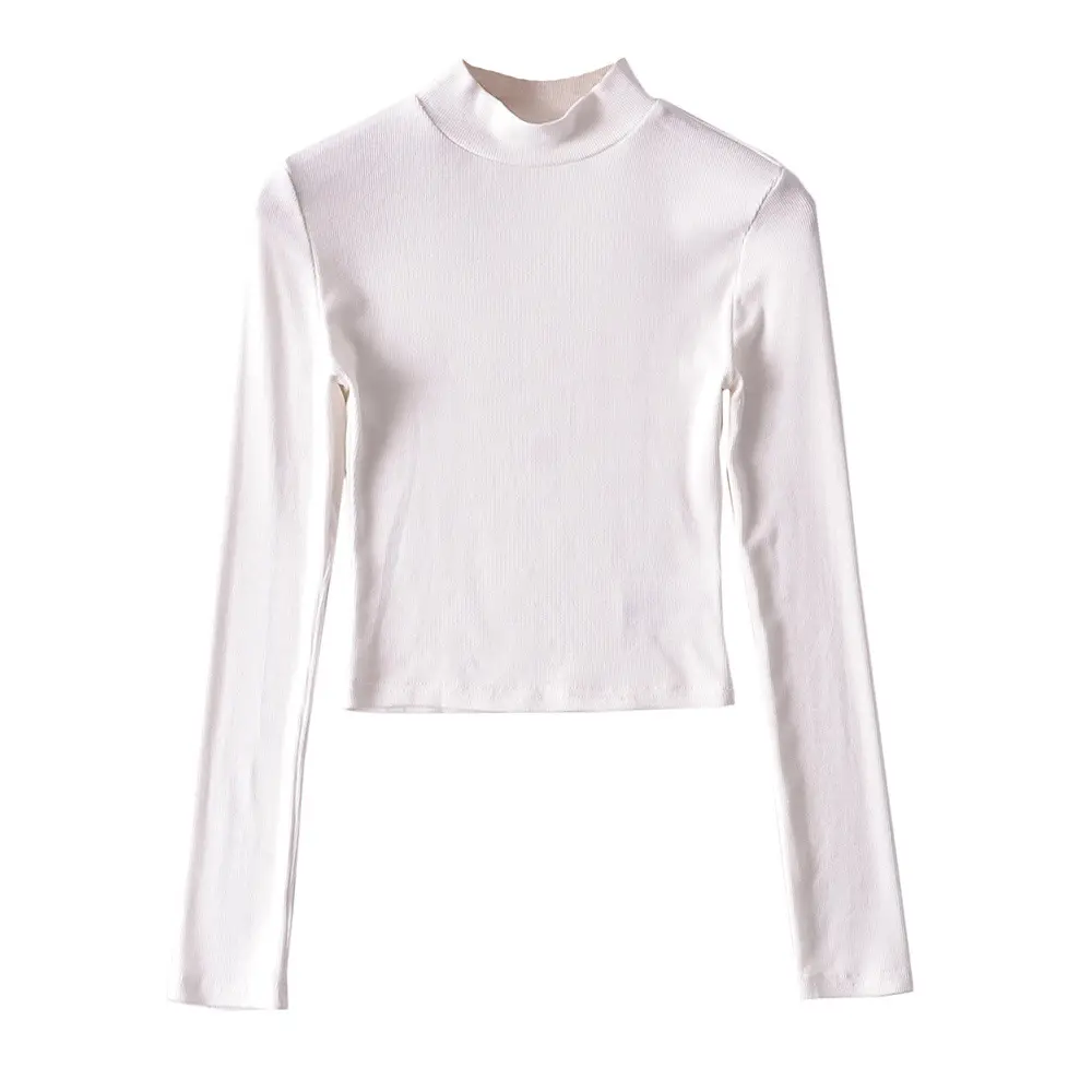 Women Grey Slim Fit Neckline T-Shirt Long Sleeve - Image 7