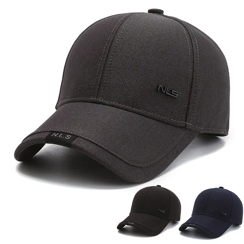Middle-aged Men's Black Baseball Cap Autumn Winter - Image 5