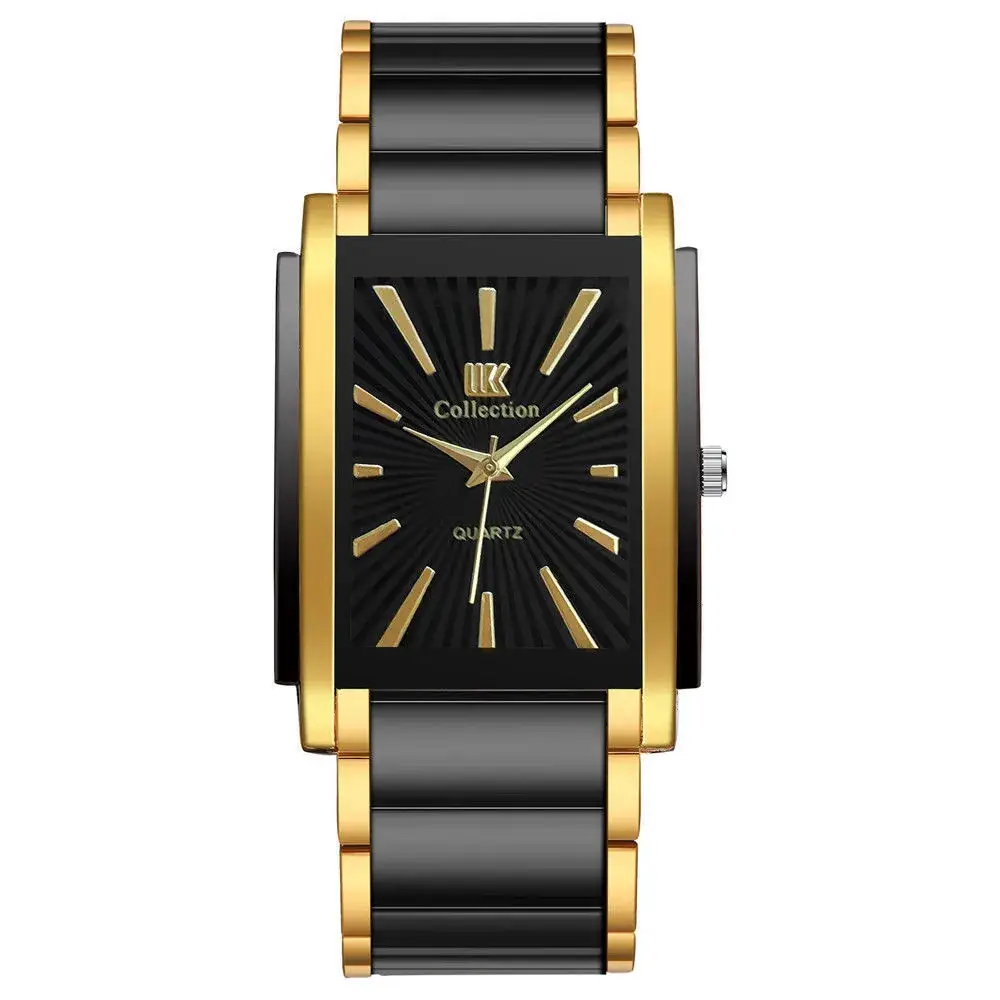 Men's Gold Black Sunburst Quartz Watch