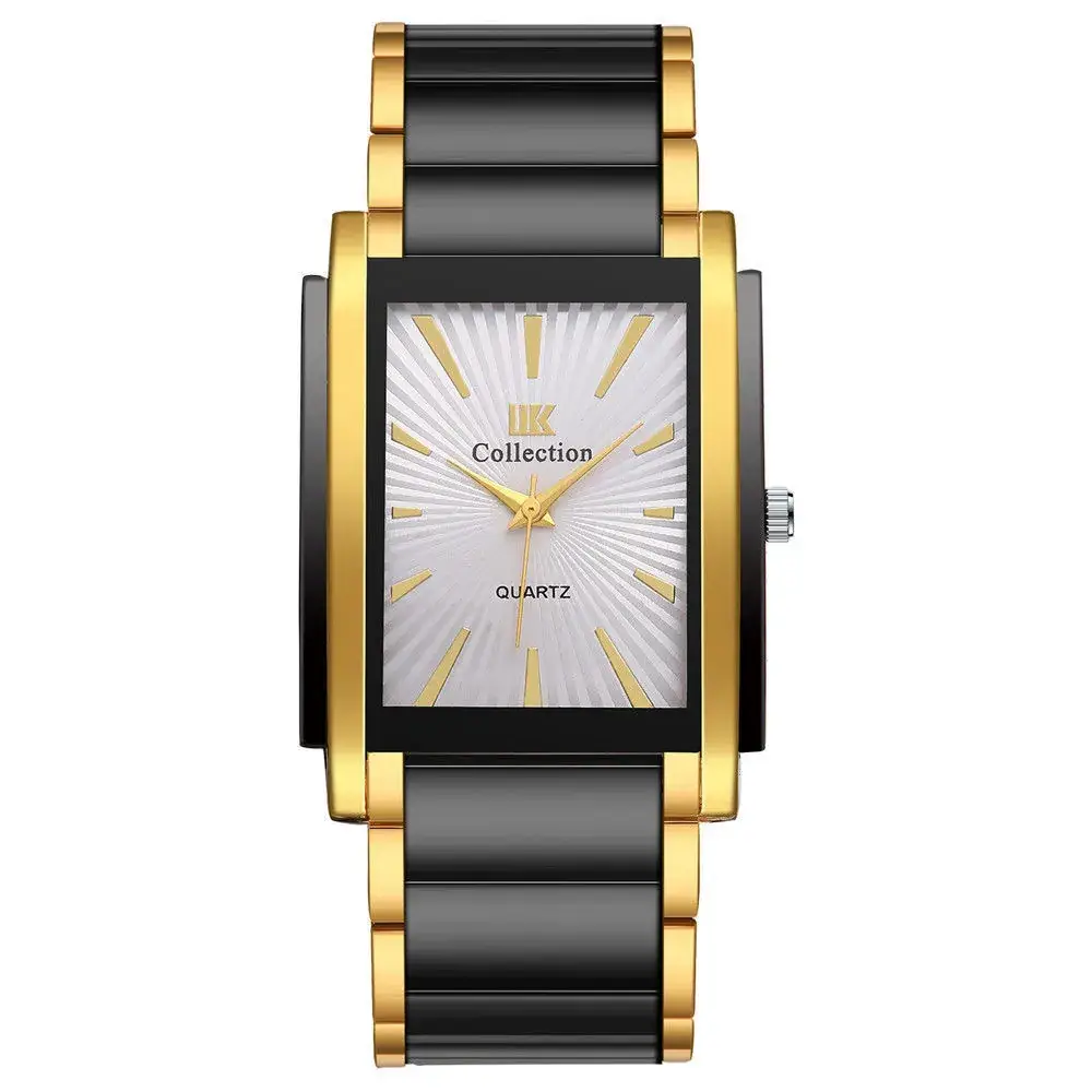 Men's Gold Black Sunburst Quartz Watch