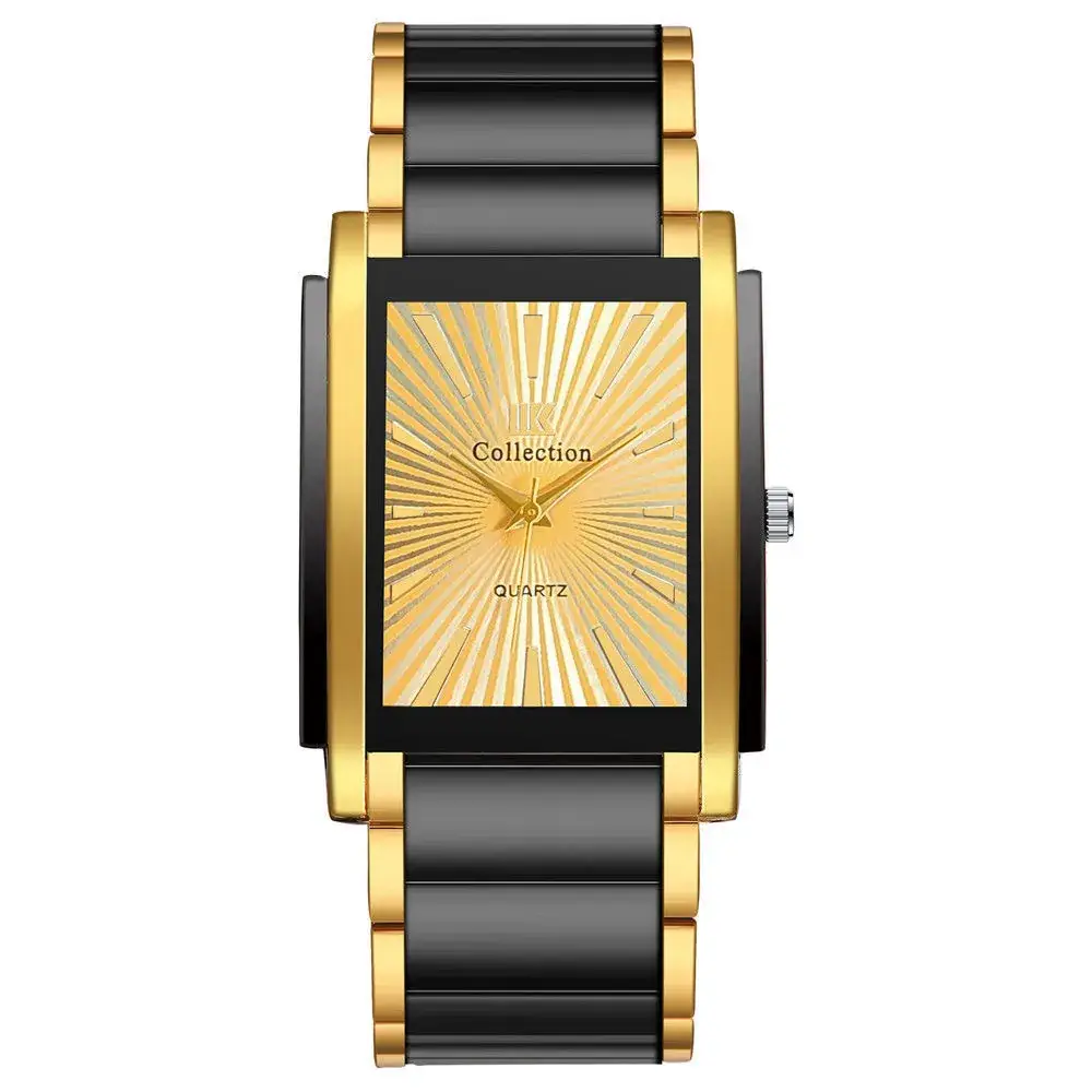 Men's Gold Black Sunburst Quartz Watch
