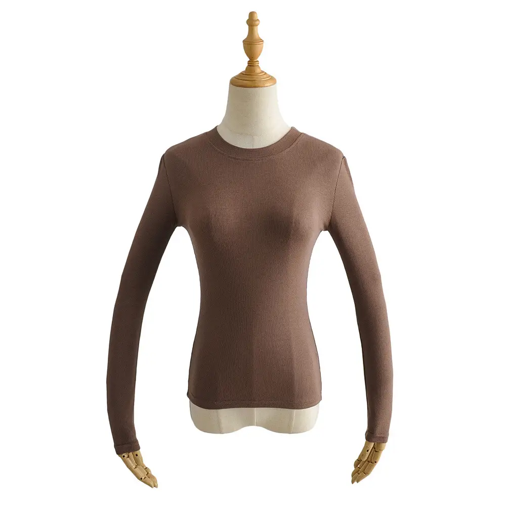 Women's New Arrival Tight Fit Long Sleeve T-Shirt White - Image 6