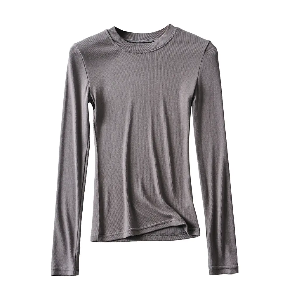 Women's New Arrival Tight Fit Long Sleeve T-Shirt White - Image 7