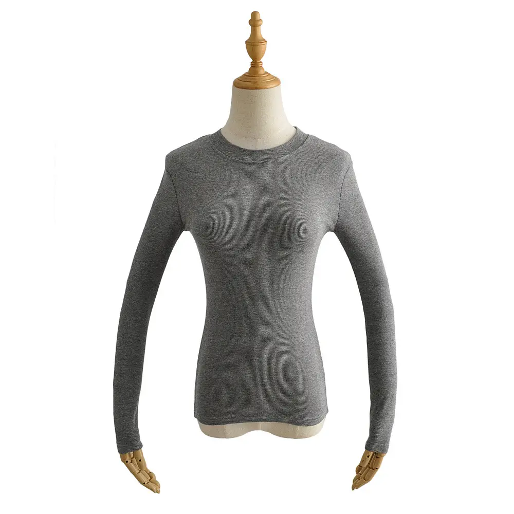 Women's New Arrival Tight Fit Long Sleeve T-Shirt White - Image 3
