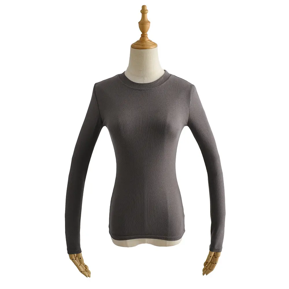 Women's New Arrival Tight Fit Long Sleeve T-Shirt White - Image 4