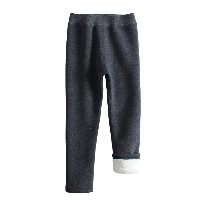 Girls Fleece Leggings Grey Warm Winter Pants - Image 11