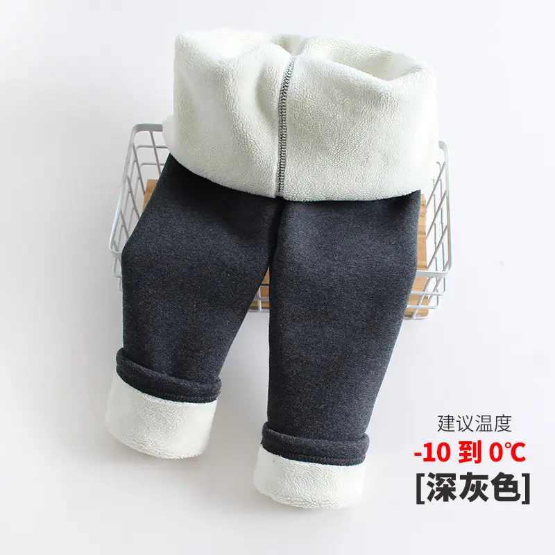 Girls Fleece Leggings Grey Warm Winter Pants - Image 3