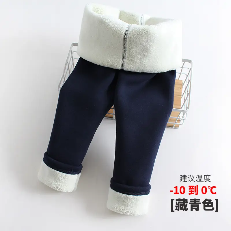 Girls Fleece Leggings Grey Warm Winter Pants - Image 5