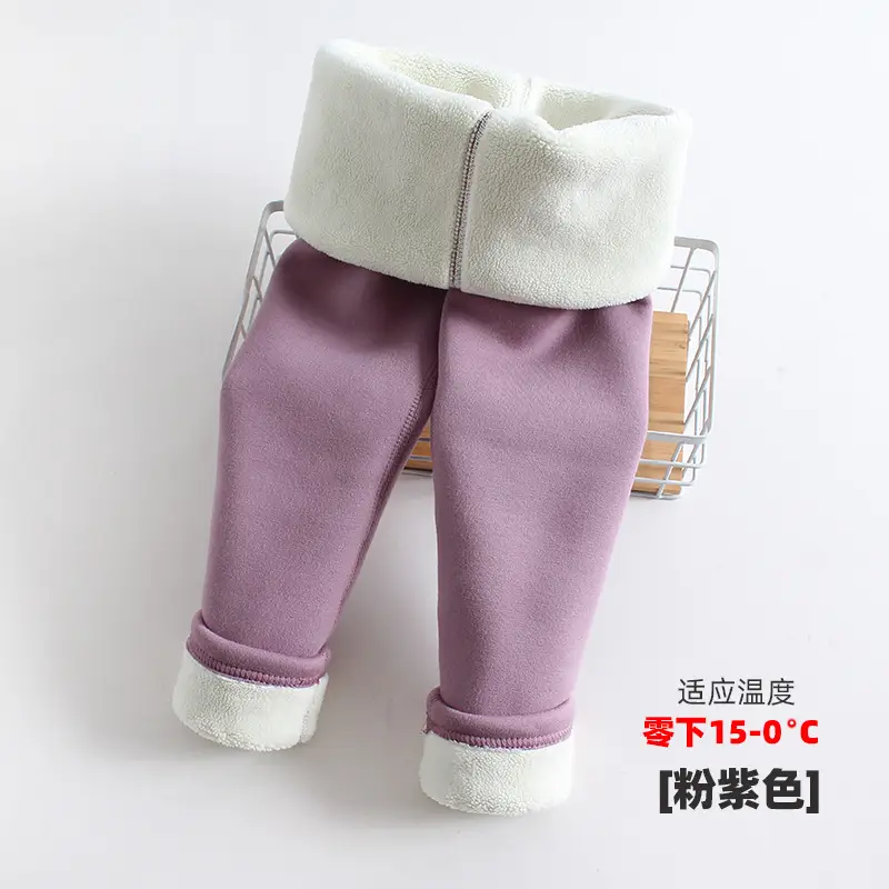 Girls Fleece Leggings Grey Warm Winter Pants - Image 6
