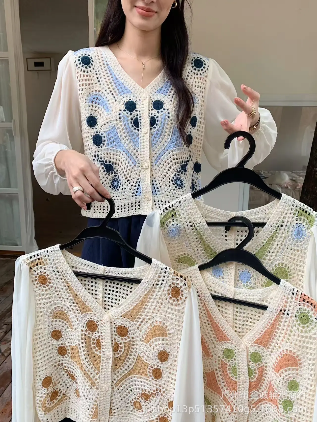 New French Style Embroidered White Shirt with Puff Sleeves - Image 32