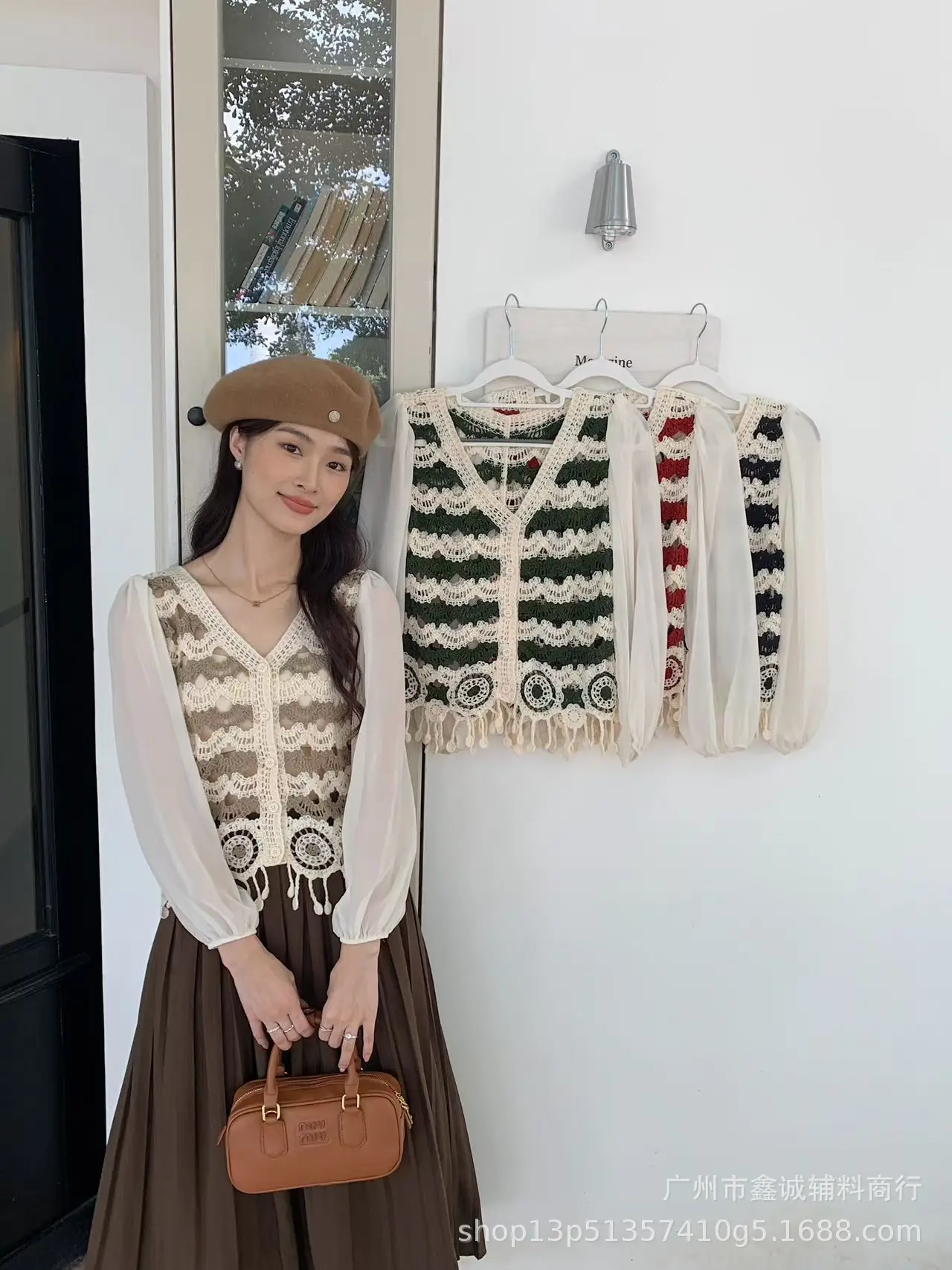 New French Style Embroidered White Shirt with Puff Sleeves - Image 37