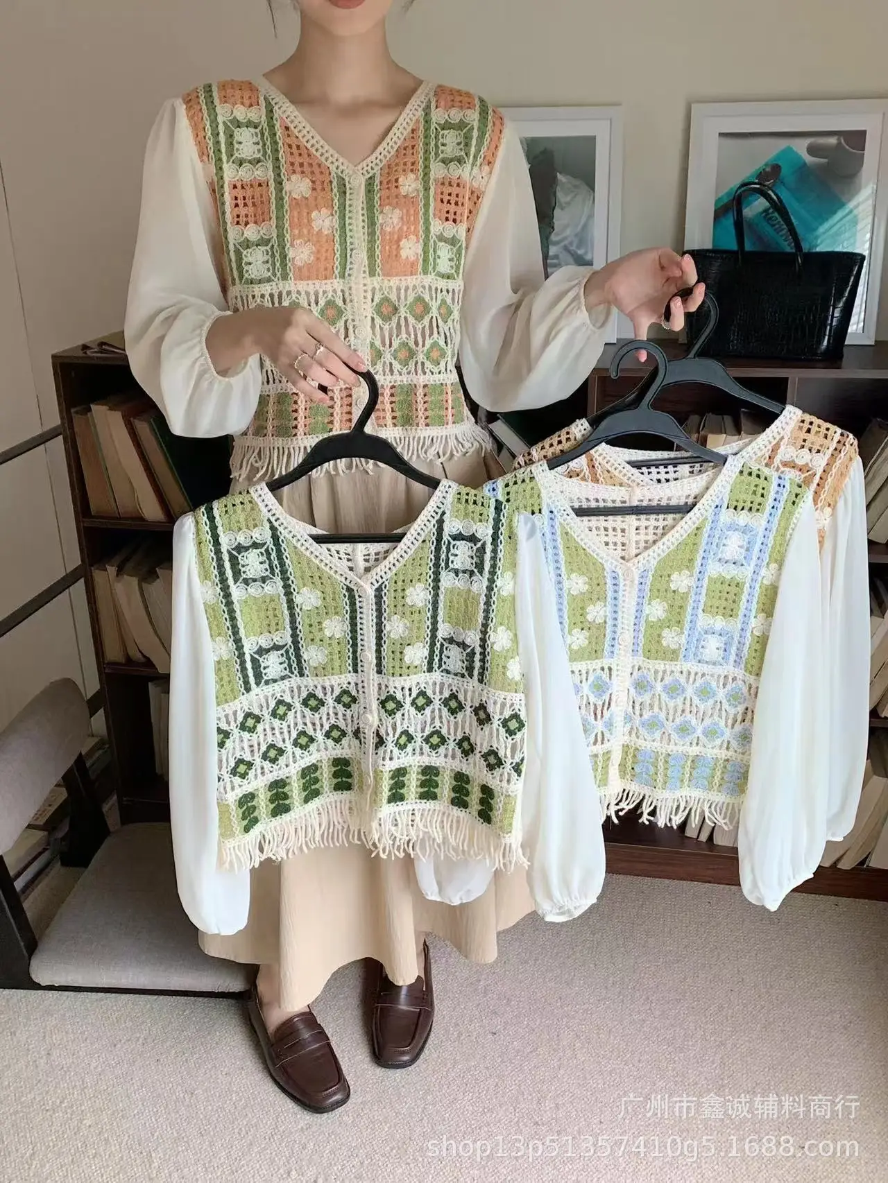 New French Style Embroidered White Shirt with Puff Sleeves - Image 65