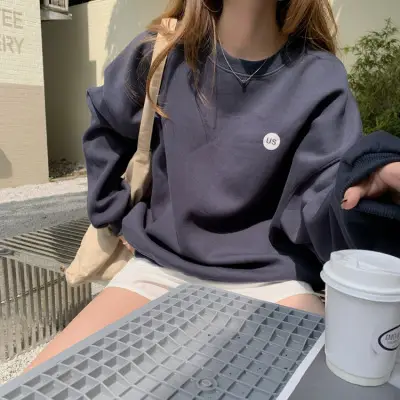 2023 Women's Loose Round Neck Missing Sweatshirt Set - Image 8