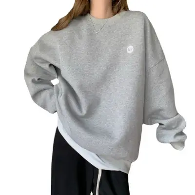 2023 Women's Loose Round Neck Missing Sweatshirt Set - Image 9