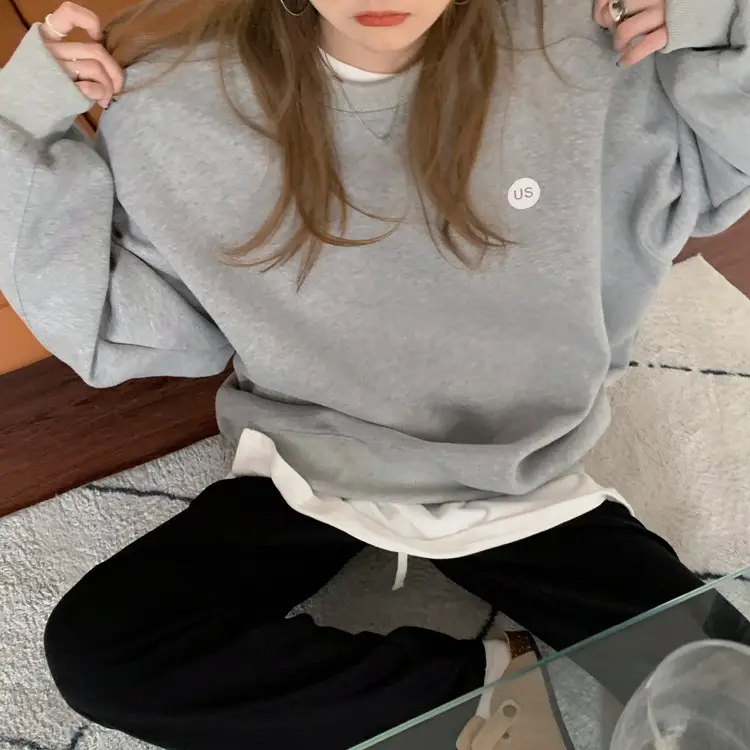 2023 Women's Loose Round Neck Missing Sweatshirt Set — feature 17