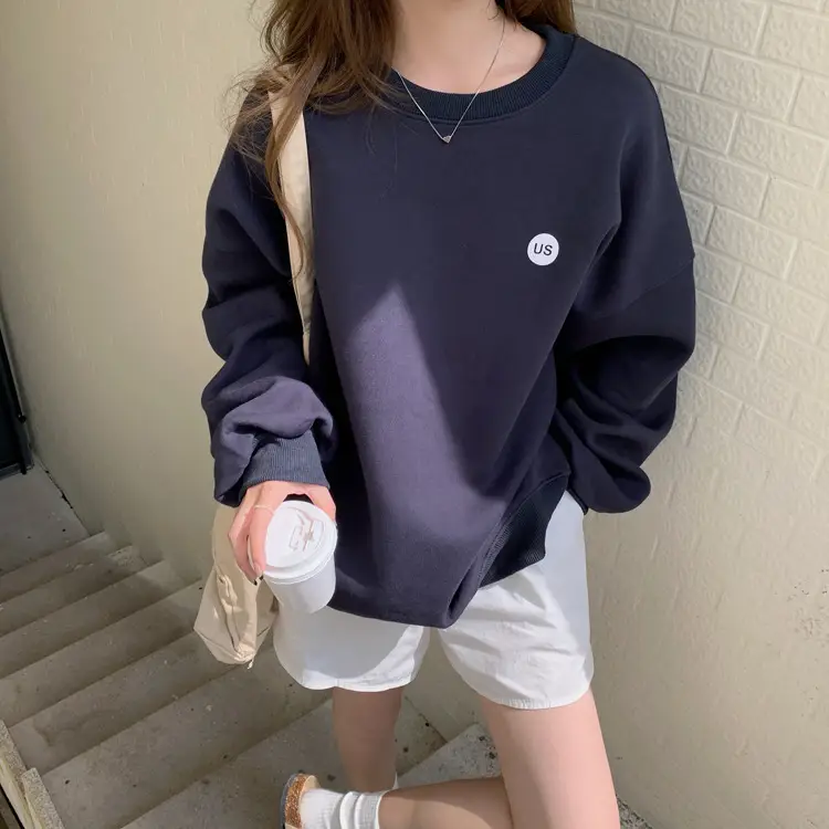 2023 Women's Loose Round Neck Missing Sweatshirt Set — feature 9