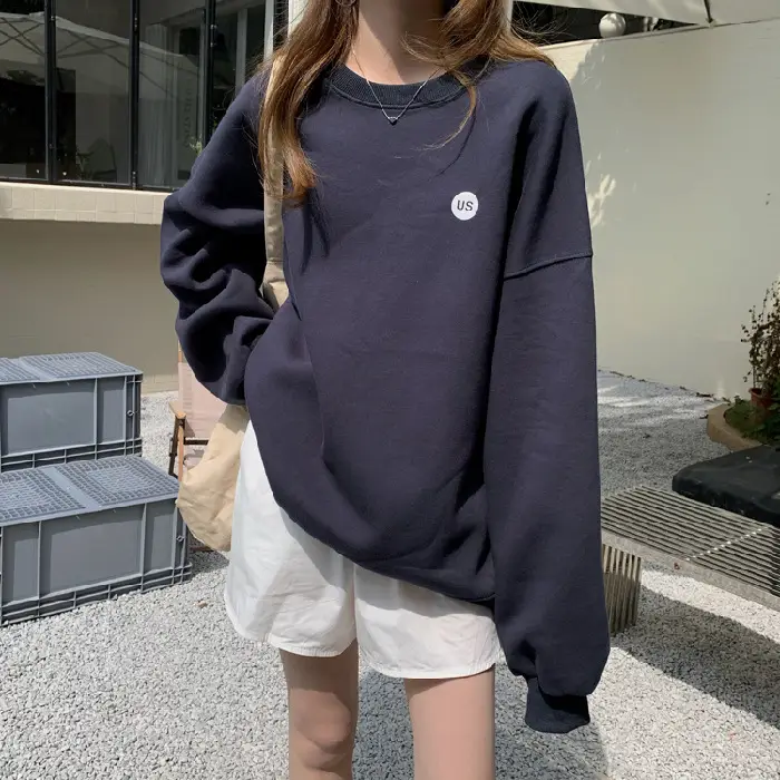 2023 Women's Loose Round Neck Missing Sweatshirt Set - Image 2