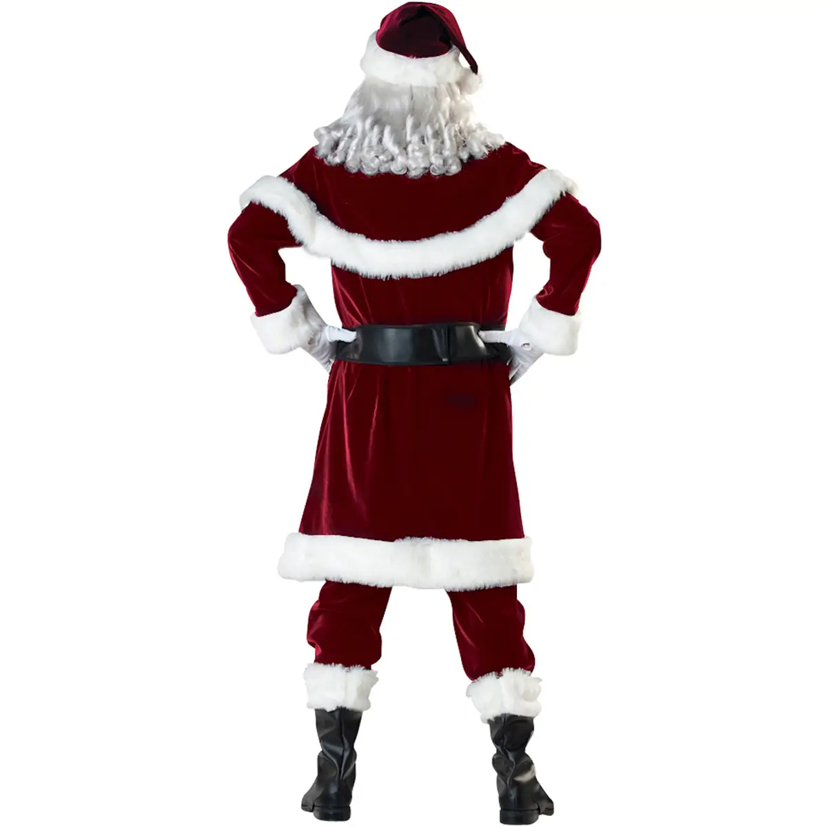 M-4XL Thickened Santa Claus Plus Size Printed Costume - Image 3