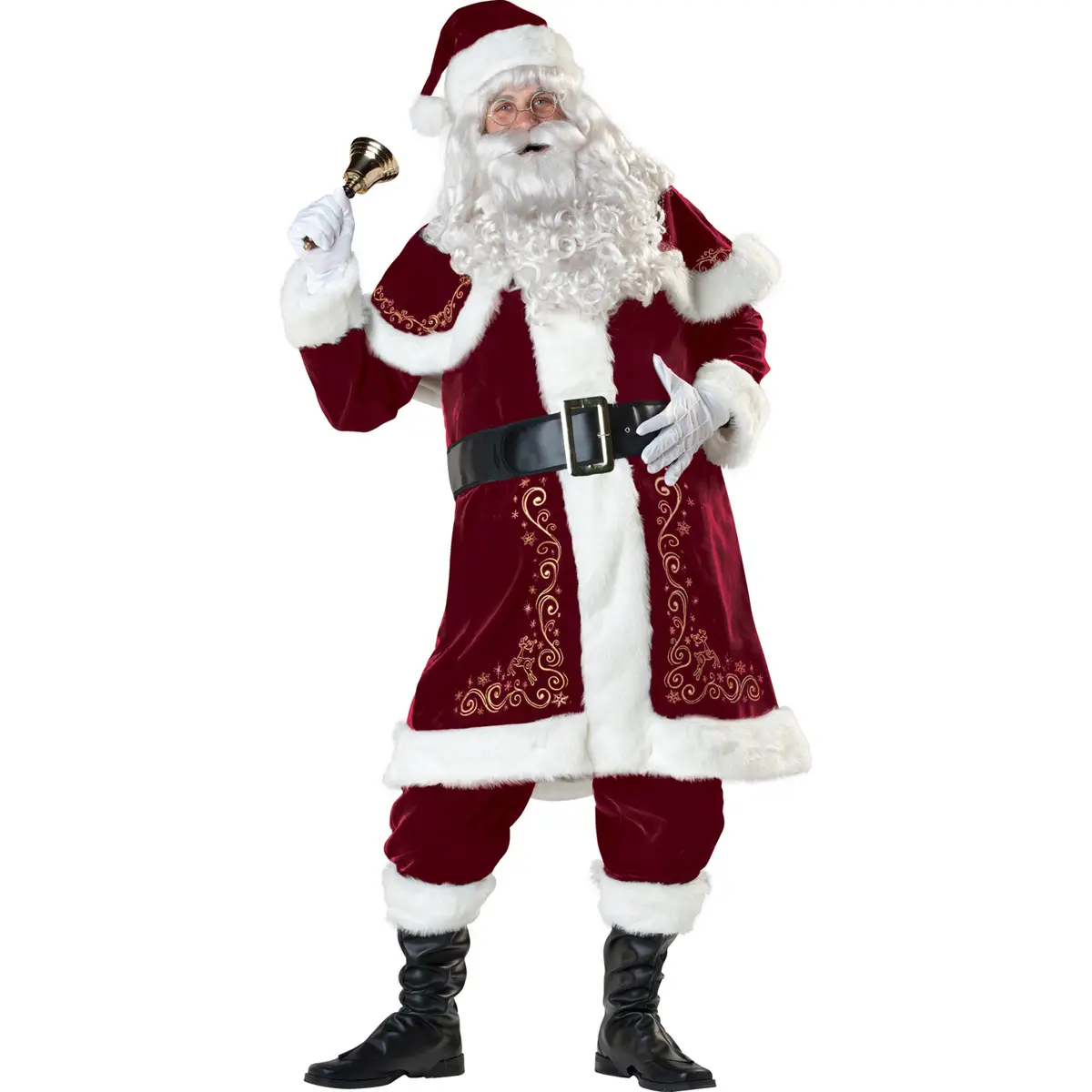 M-4XL Thickened Santa Claus Plus Size Printed Costume - Image 4