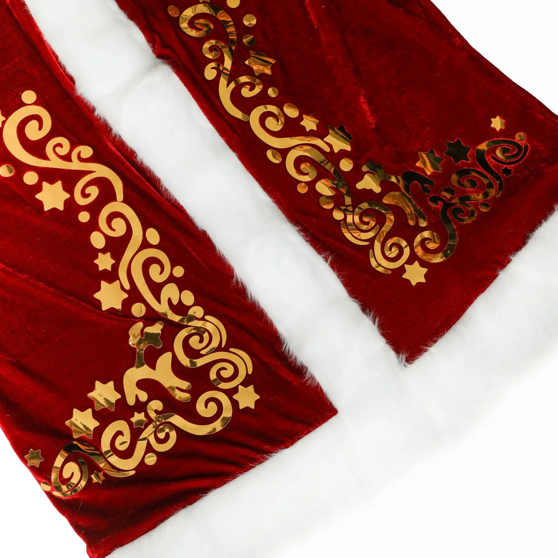 M-4XL Thickened Santa Claus Plus Size Printed Costume - Image 5