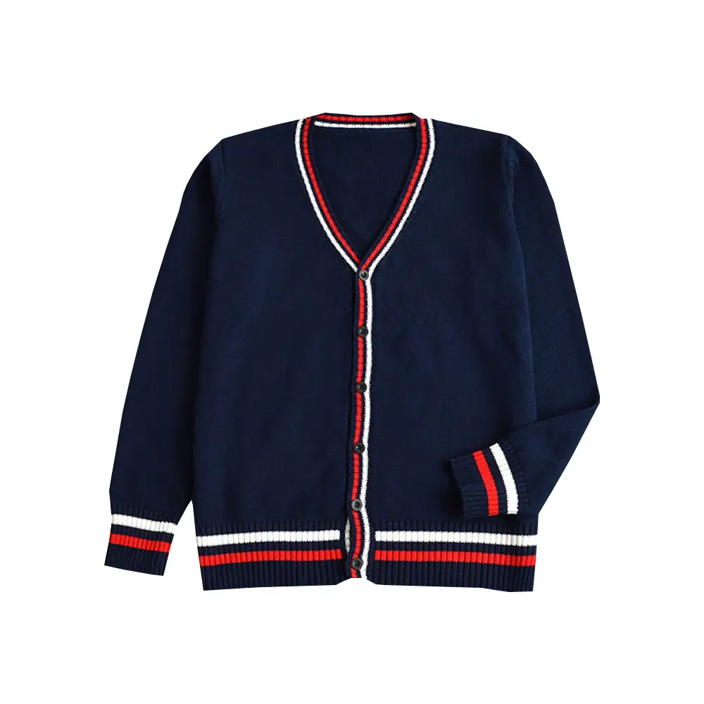 Japanese Crown Cardigan Sweater Set Red Navy School Uniform - Image 3