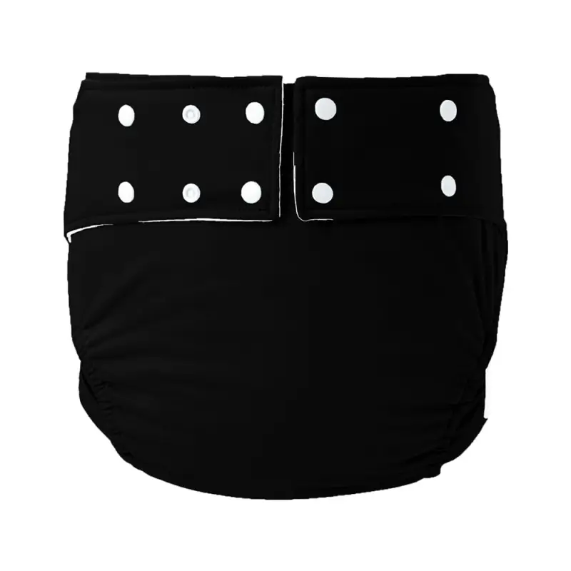 Black Waterproof Adult Diaper with Buttons - Image 11