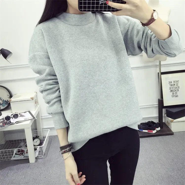 Women Navy Velvet Pullover Sweater Plus Size Winter Top — feature 38