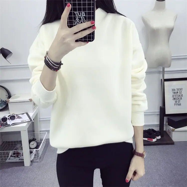 Women Navy Velvet Pullover Sweater Plus Size Winter Top — feature 53