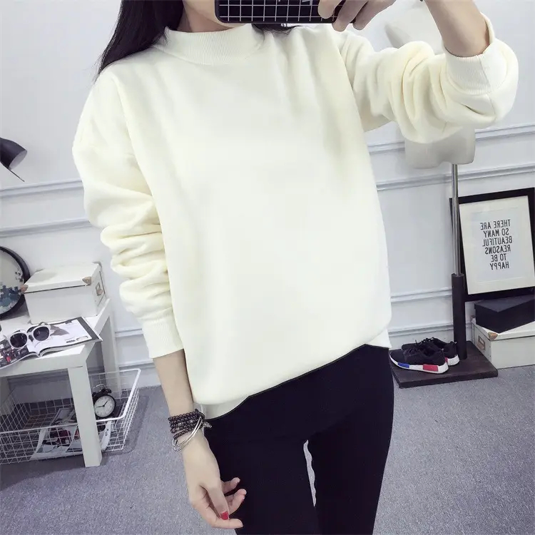 Women Navy Velvet Pullover Sweater Plus Size Winter Top — feature 56