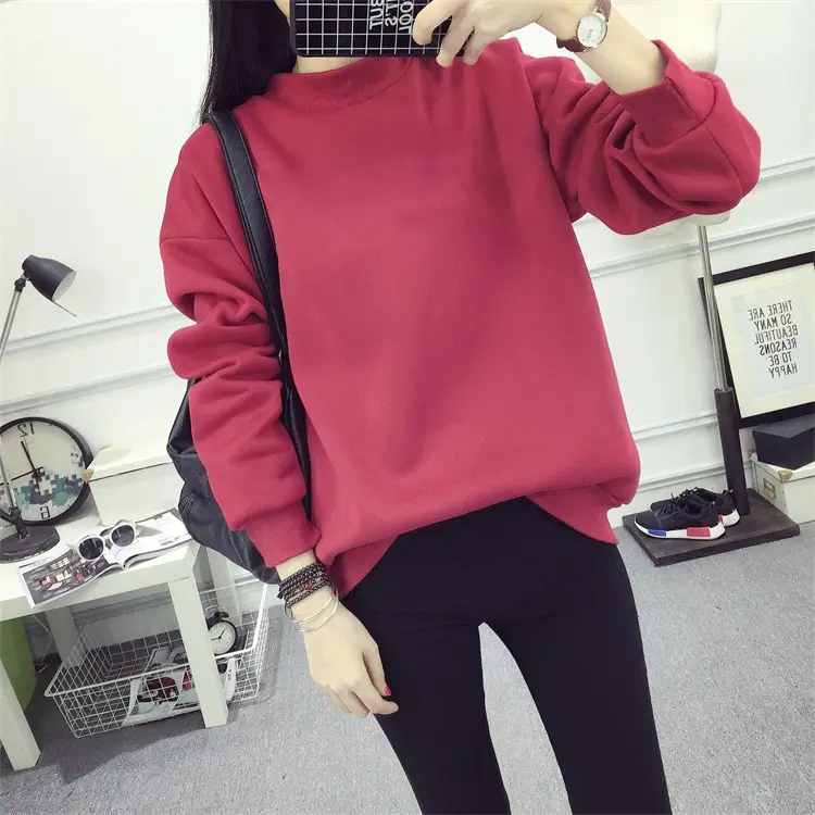 Women Navy Velvet Pullover Sweater Plus Size Winter Top — feature 69