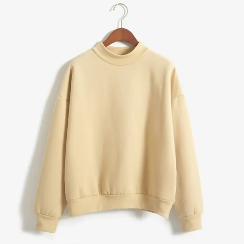Women Navy Velvet Pullover Sweater Plus Size Winter Top