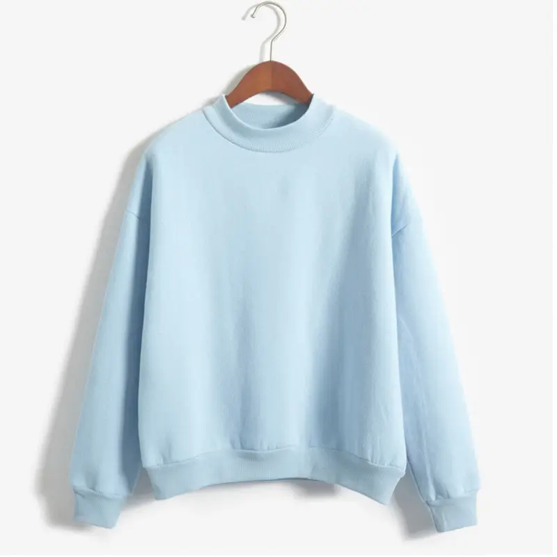 Women Navy Velvet Pullover Sweater Plus Size Winter Top