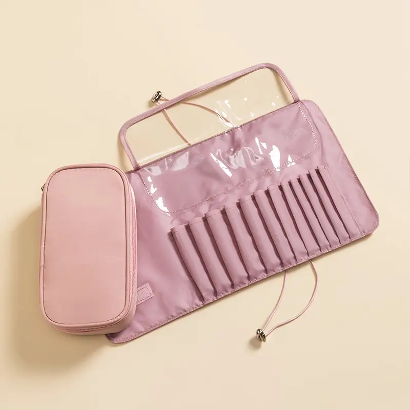 Two-in-One Detachable Cosmetic Bag Black Waterproof Large Capacity - Image 8