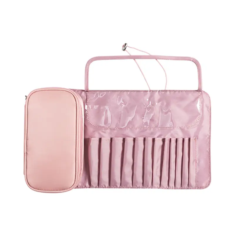 Two-in-One Detachable Cosmetic Bag Black Waterproof Large Capacity - Image 9