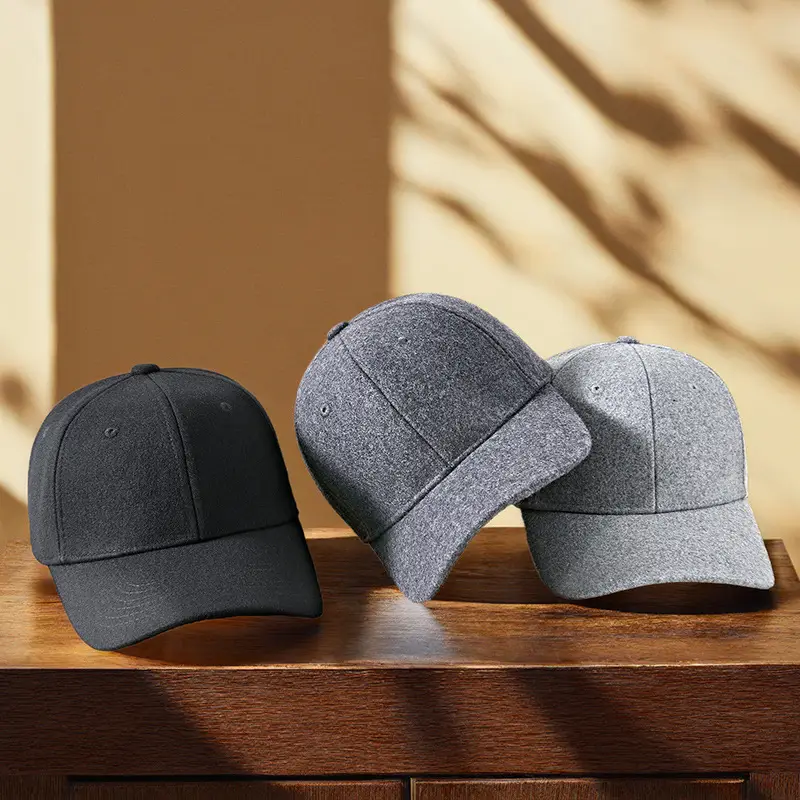 Korean Woolen Peaked Cap for Men Winter Warm